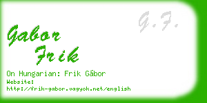 gabor frik business card